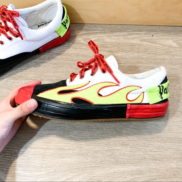 Palm Angels Multicolor Flames Low Top Sneakers 41 - Picture 9 of 14